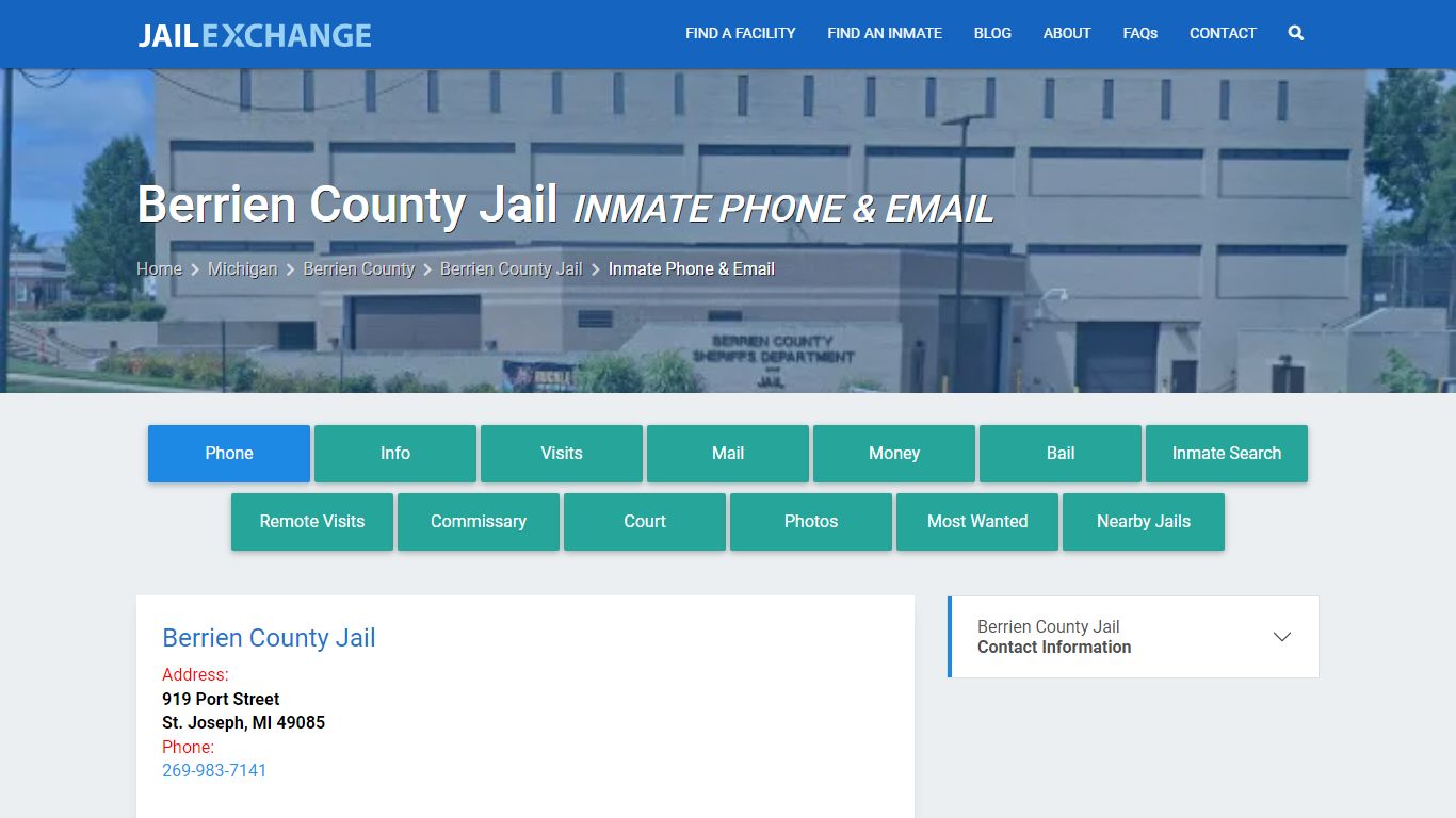 Inmate Phone - Berrien County Jail, MI - Jail Exchange